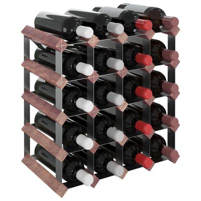 vidaXL Vyno laikiklis 20 butelių, rudas, pušies medienos masyvas