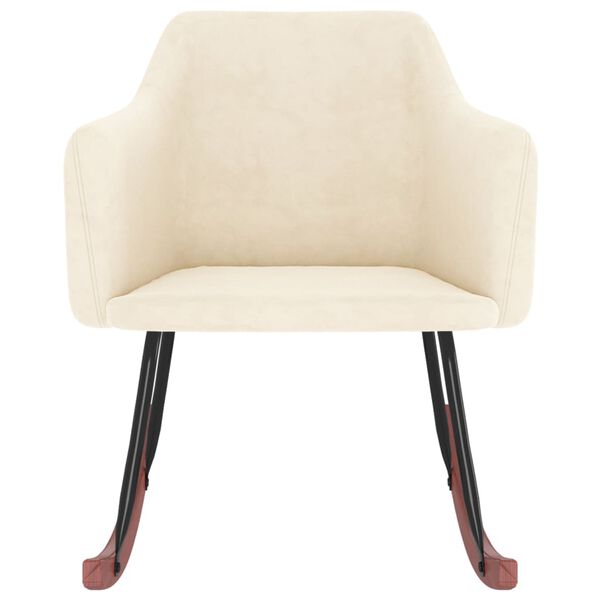 vidaXL Supama kėdė, kreminės spalvos, aksomas