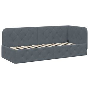 vidaXL Kampinė lovos konstrukcija Tamsiai pilka 80 x 200 cm Aksomas