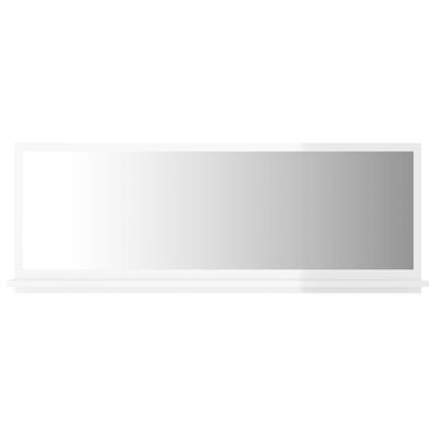 vidaXL Vonios kambario veidrodis, baltas, 100x10,5x37cm, MDP, blizgus