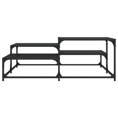 vidaXL Kavos staliukas, juodos spalvos, 107x107x40cm, apdirbta mediena