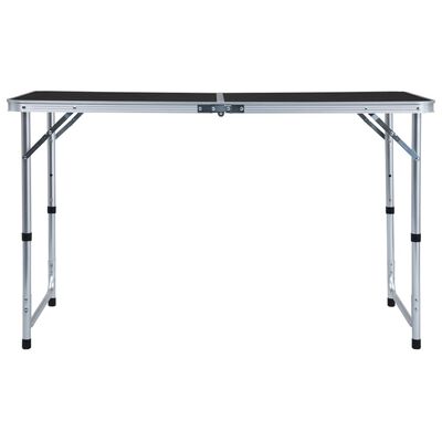 vidaXL Sulankstomas stovyklavimo stalas, pilkas, 120x60cm, aliuminis