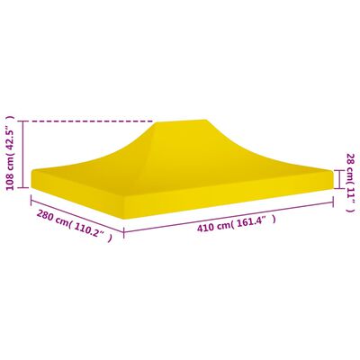 vidaXL Proginės palapinės stogas, geltonos spalvos, 4x3m, 270 g/m²