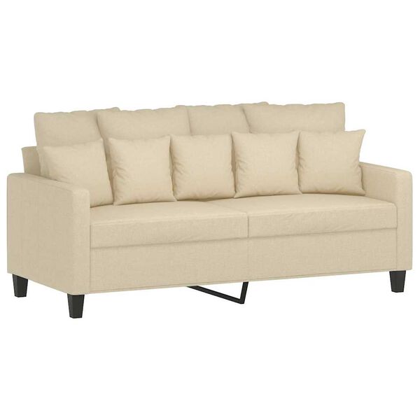 vidaXL Dvivietė sofa, kreminės spalvos, 140cm, audinys
