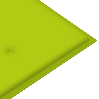 vidaXL Sodo suoliukas su šviesiai žalia pagalvėle, 112cm, tikmedis