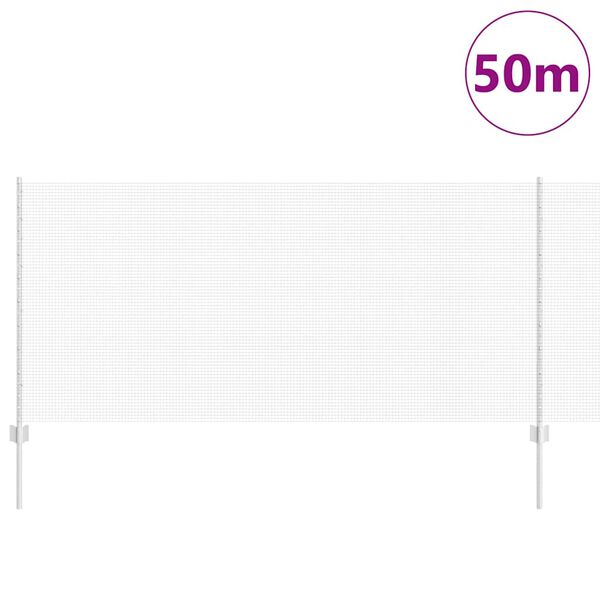 vidaXL Tvora su stulpais Sidabro 1 x 50 m Plienas