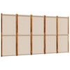 vidaXL Kambario pertvara, 5 segmentai, taupe spalvos, 350x180cm