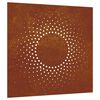 vidaXL Sodo sienos dekoracija, 55x55cm, corten plienas, saulės dizaino