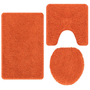 vidaXL Antisklidus vonios kilimėlių rinkinys 3 pcs Oranžinė PP