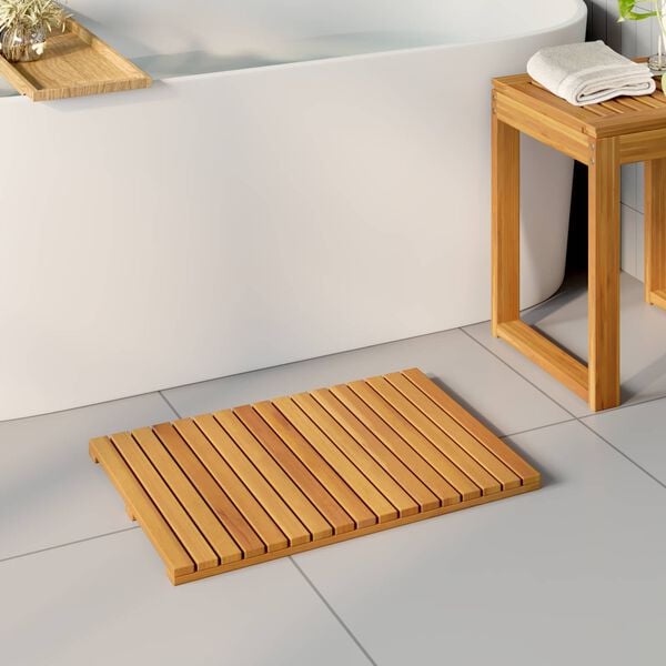 vidaXL Badematte Paprastas Ruda 60 x 40 cm Medis
