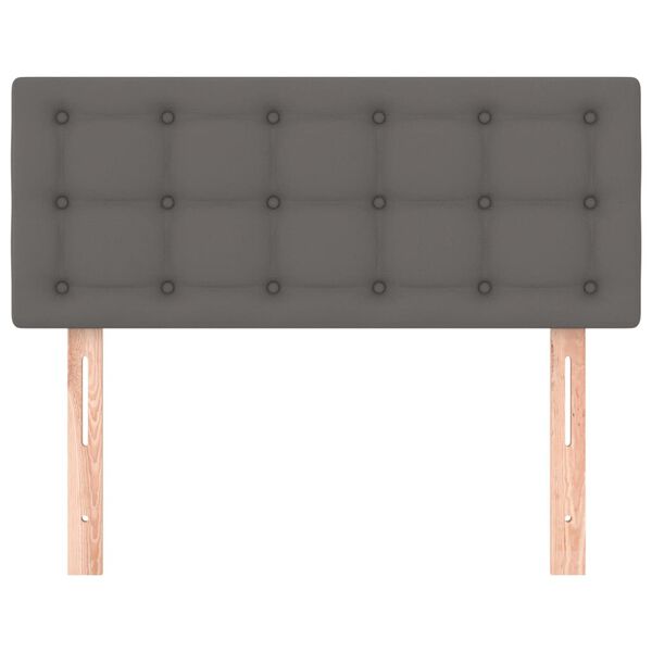 vidaXL Galvūgalis, pilkos spalvos, 90x5x78/88cm, dirbtinė oda