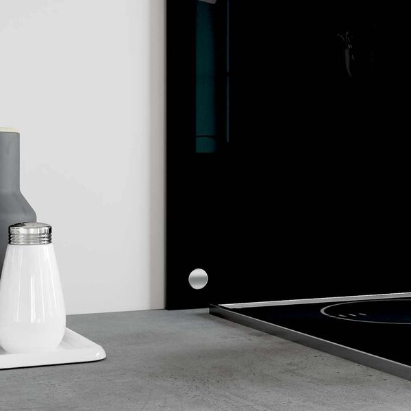 vidaXL Virtuvės sienelės, 2vnt., juodos, 70x40cm, grūdintas stiklas