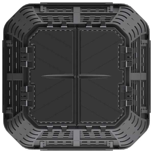 vidaXL Sodo komposto dėžė, juoda, 93,3x93,3x80cm, 480 l