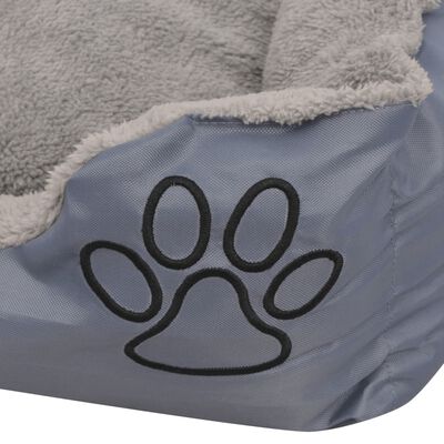 vidaXL Šuns guolis su minkšta pagalvėle, dydis L, pilkas