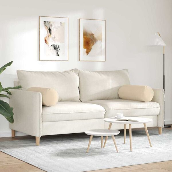 vidaXL Pagalvės 2 pcs Kreminė &Oslash; 25 x 70 cm Mikropluo&scaron;to audinys