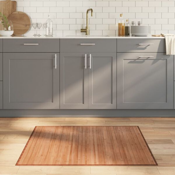 vidaXL Kilimas, natūralios spalvos, 80x100cm, bambukas, stačiakampis