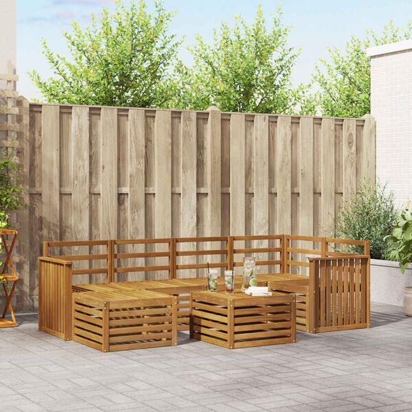 vidaXL Sofų komplektai Natūrali Kietos akacijos mediena