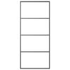 vidaXL Stumdomos durys, juodos, 90x205cm, aliuminis ir ESG stiklas