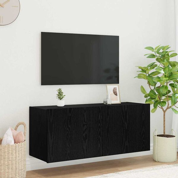 vidaXL TV sieninė spintelė Juodas ąžuolas 100 x 35 x 41 cm