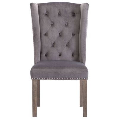 vidaXL Valgomojo kėdės, 4vnt., pilkos spalvos, aksomas (4x287951)