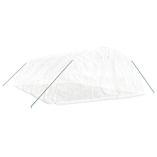 vidaXL &Scaron;iltnamis su plieno rėmu, baltos spalvos, 8x5x2,3m, 40m&sup2;