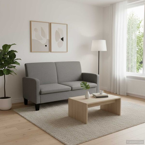 vidaXL Dvivietė sofa, 135x65x76, tamsiai pilka