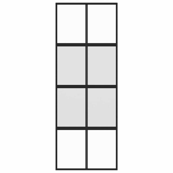 vidaXL Stumdomos durys, juodos, 76x205cm, grūdintas stiklas/aliuminis