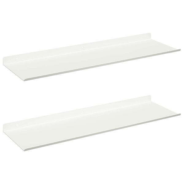 vidaXL Plūduriuojanti lentyna 2 pcs Baltas 60 x 18 x 2,5 cm Plienas