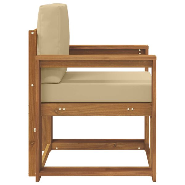 vidaXL Lauko sofa Tvirta akacijos mediena ir poliesteris Natūrali