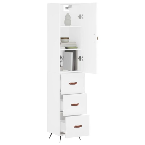 vidaXL Komoda, baltos spalvos, 34,5x34x180cm, apdirbta mediena