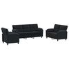 vidaXL Sofos komplektas 3 pcs Juoda Aksomas