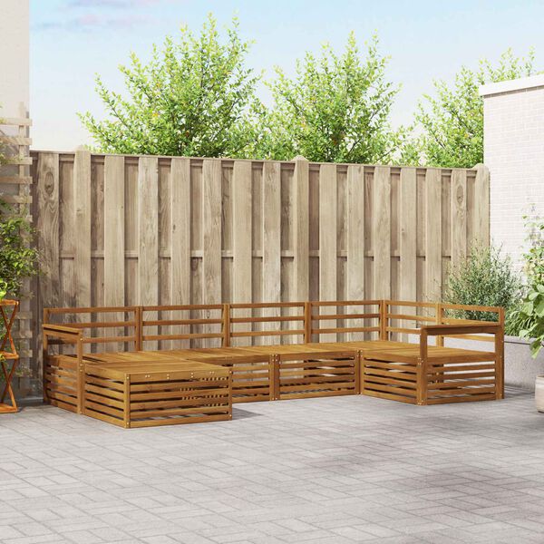 vidaXL Lauko sofos komplektas 6 pcs Natūrali