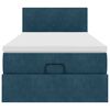 vidaXL Osmanų lovos rėmas su čiužiniu, mėlynas, 100x200cm, aksomas
