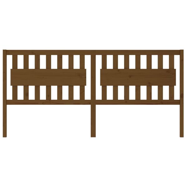 vidaXL Lovos galvūgalis, medaus rudas, 205,5x4x100cm, pušies masyvas