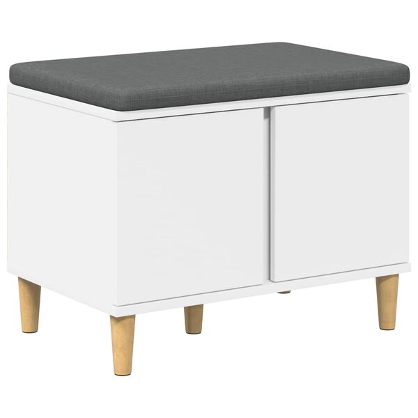 vidaXL Koridoriaus suolas su pagalve su durimis Baltas 60 x 38 x 46 cm