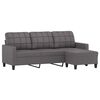 vidaXL Trivietė sofa su pakoja, pilkos spalvos, 180cm, dirbtinė oda