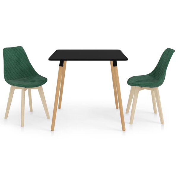 vidaXL Valgomojo baldų komplektas, 3 dalių, žalias (287239+289154)