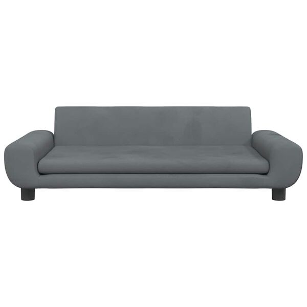 vidaXL Vaikiška sofa, tamsiai pilkos spalvos, 100x54x33cm, aksomas