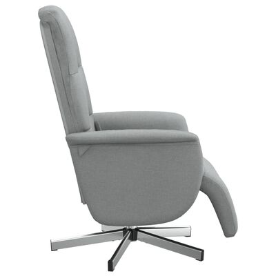vidaXL Atlošiama masažinė kėdė su pakoja, šviesiai pilka, audinys