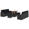 vidaXL Sodo Sofų Rinkinys 9 vnt. Juoda poliratanas