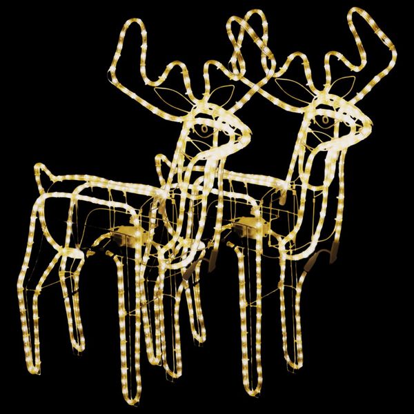 vidaXL Kalėdinės dekoracijos elniai, 2vnt., &scaron;ilti balti