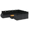 vidaXL Sodo komplektas su pagalvėlėmis, 11 dalių, juodas, poliratanas