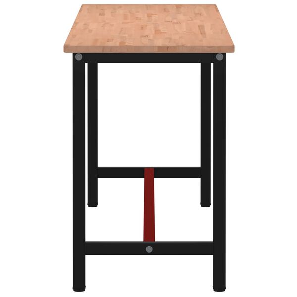 vidaXL Darbastalis, 200x55x81,5cm, bukmedžio masyvas ir metalas