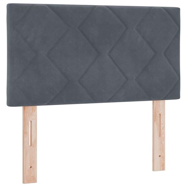 vidaXL Galvūgalis su galvūgalio Tamsiai pilka 80 cm Aksomas