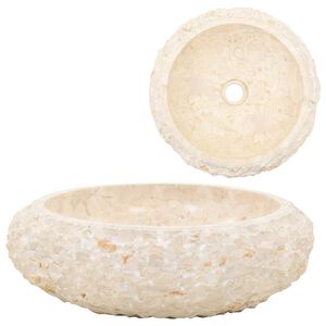 vidaXL Kriauklė, kreminės spalvos, 45x12cm, marmuras
