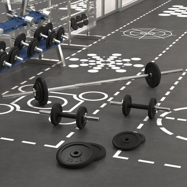 vidaXL Štanga ir svarmenys su svoriais, 60kg, ketus