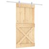vidaXL Slankios durys Natūrali ir Balta 100 x 210 cm