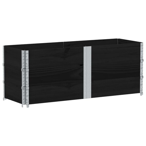 vidaXL Padėklų apvadai, 3vnt., juodi, 150x50cm, pu&scaron;ies masyvas