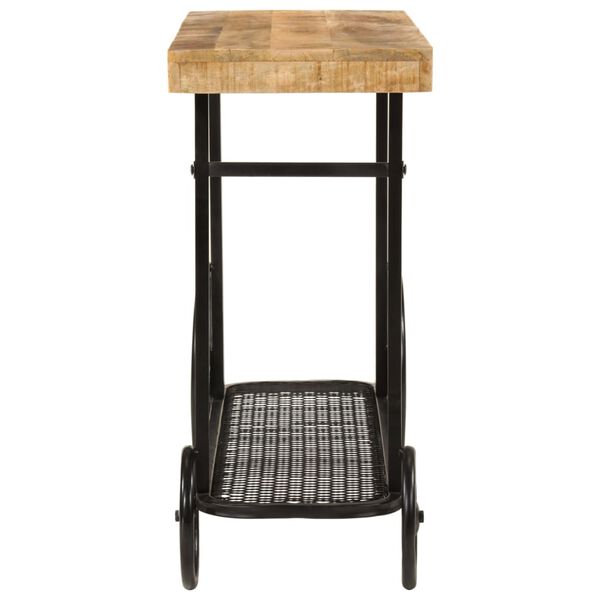 vidaXL konsolinis stalas 112x36x76 cm medžio masyvo mango ir geležies