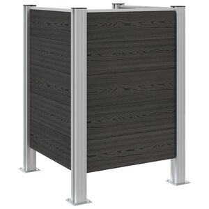 vidaXL Atliekų konteinerio tvora Pilka 85 x 85 x 115 cm Alavas ir WPC
